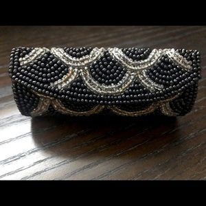 Vintage Beaded Lipstick Case Art Deco Scales with Mirror